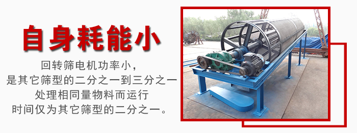 滾筒篩耗能小，使用壽命長，維修方便